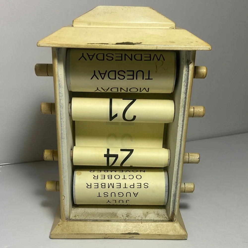 Vintage off white Perpetual Calendar office home decor